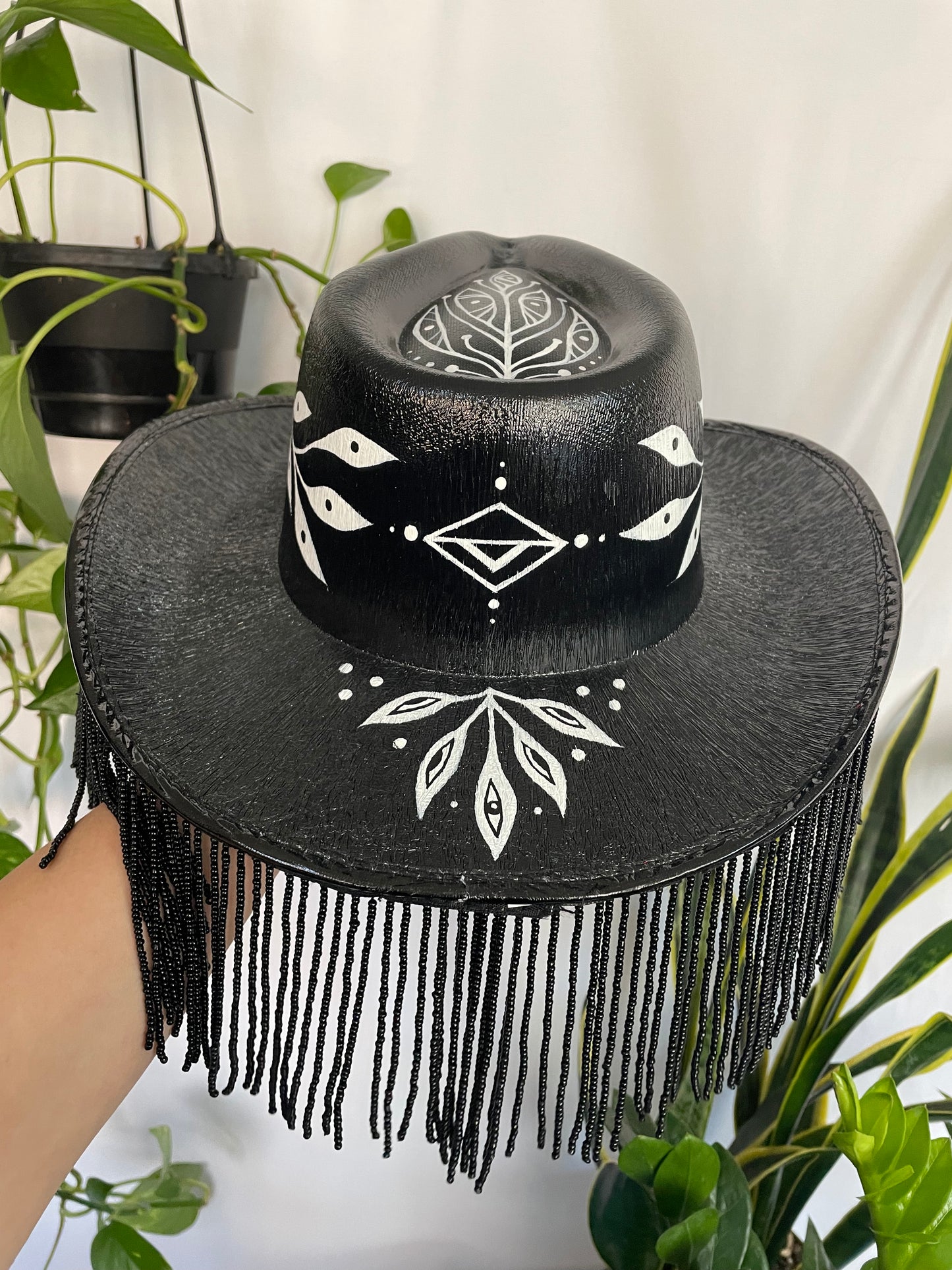 Hand Painted Hat ~ Black #2