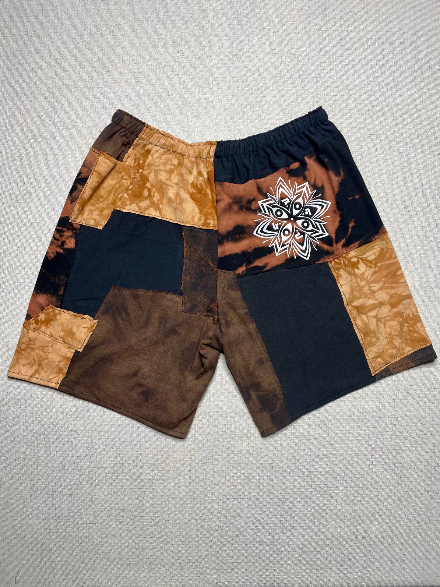 Patchwork Shorts - 35” Elastic - Long L/XL