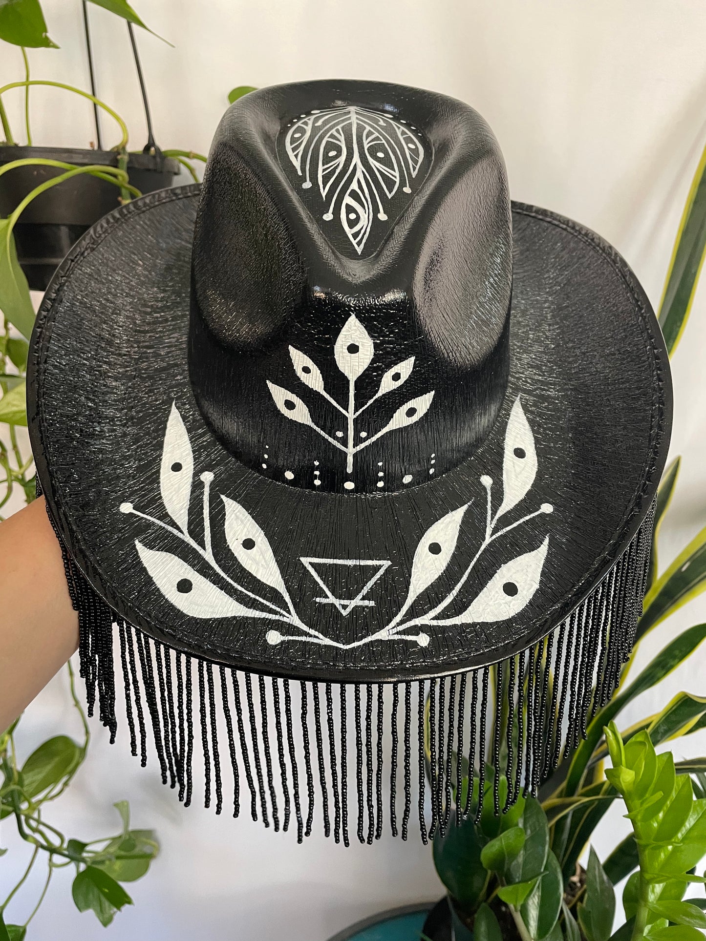 Hand Painted Hat ~ Black #2