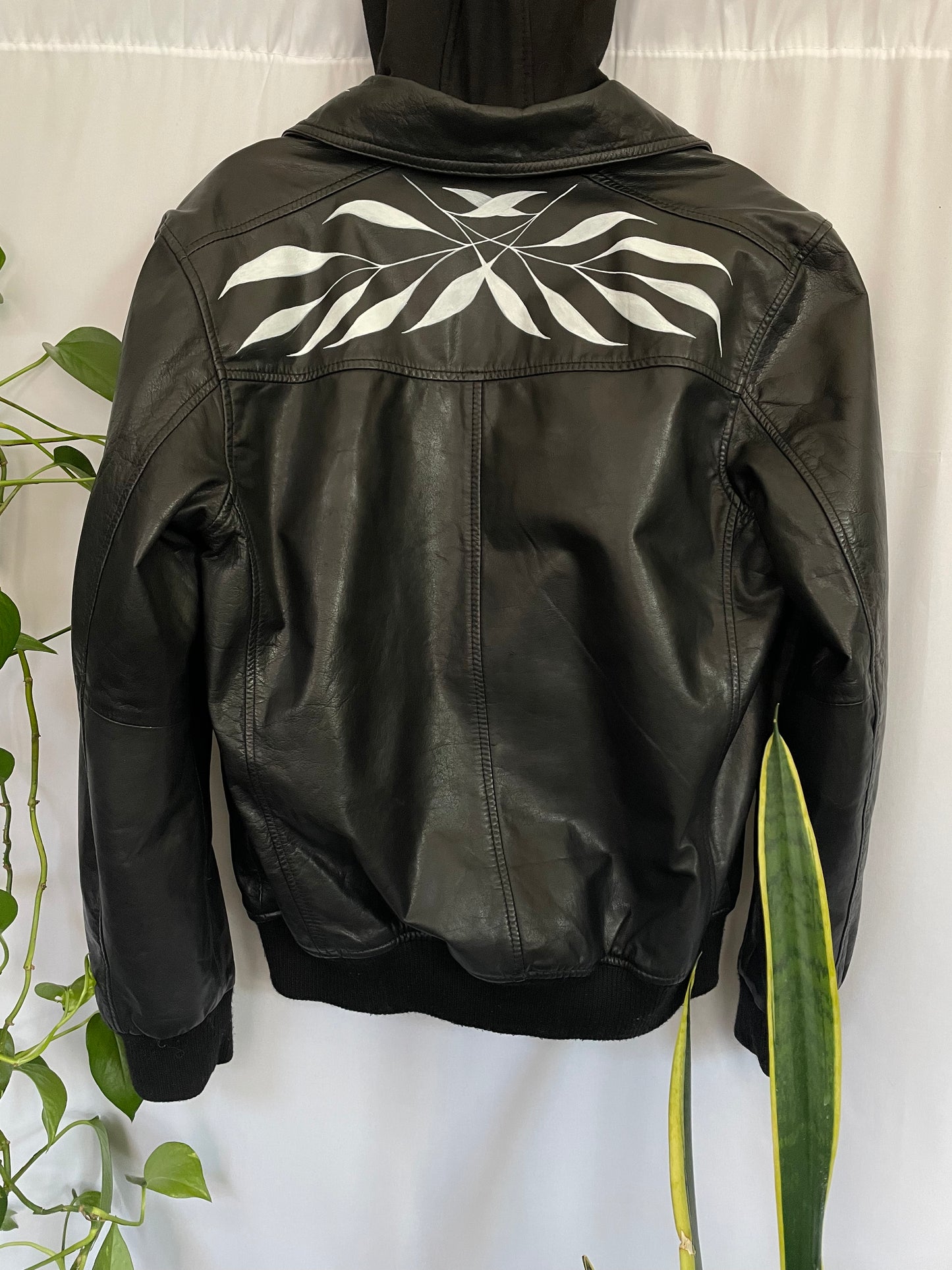 Hand Painted Leather Jacket - Medium
