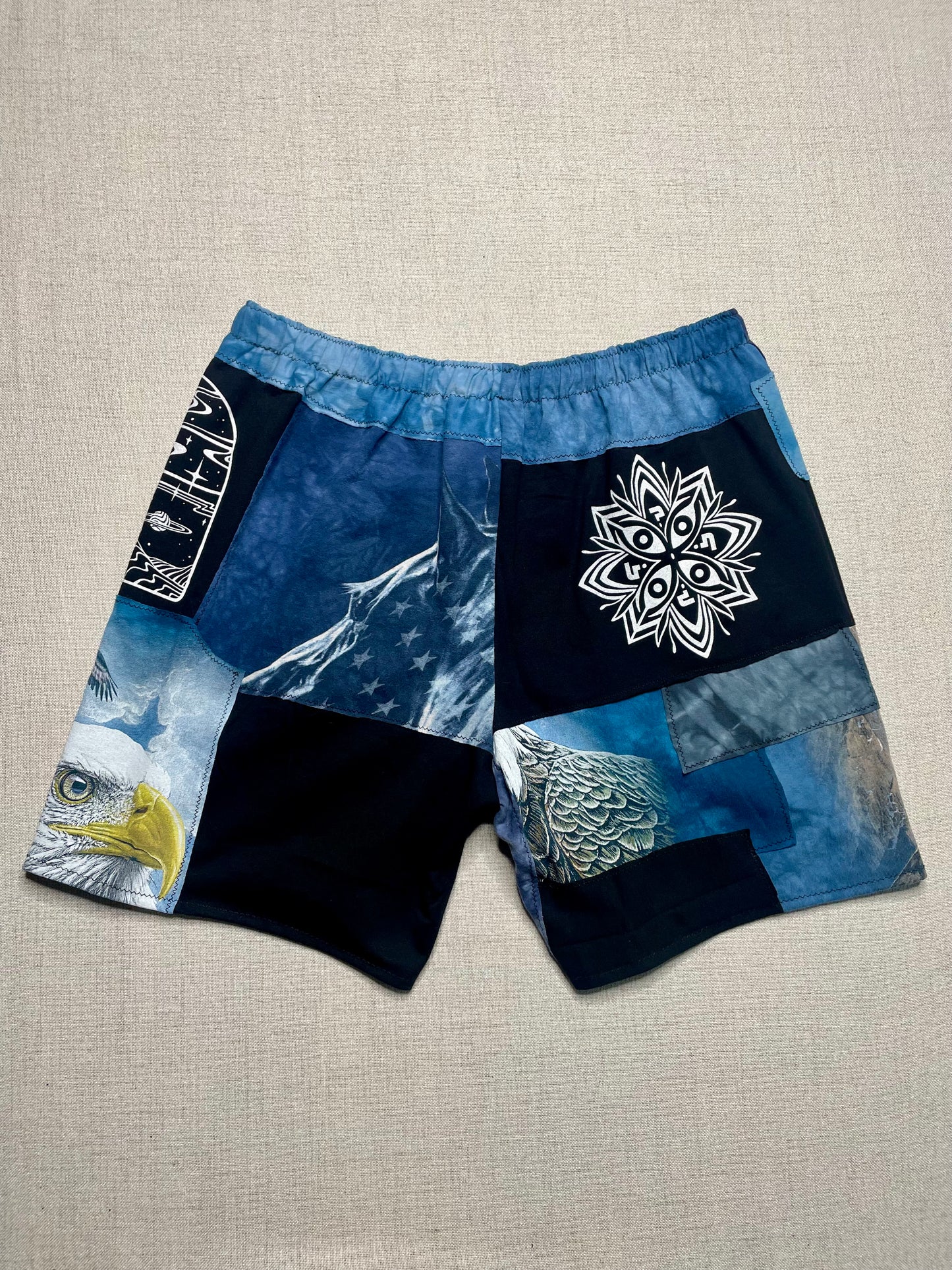 Patchwork Shorts - 32” Elastic - Long M/L