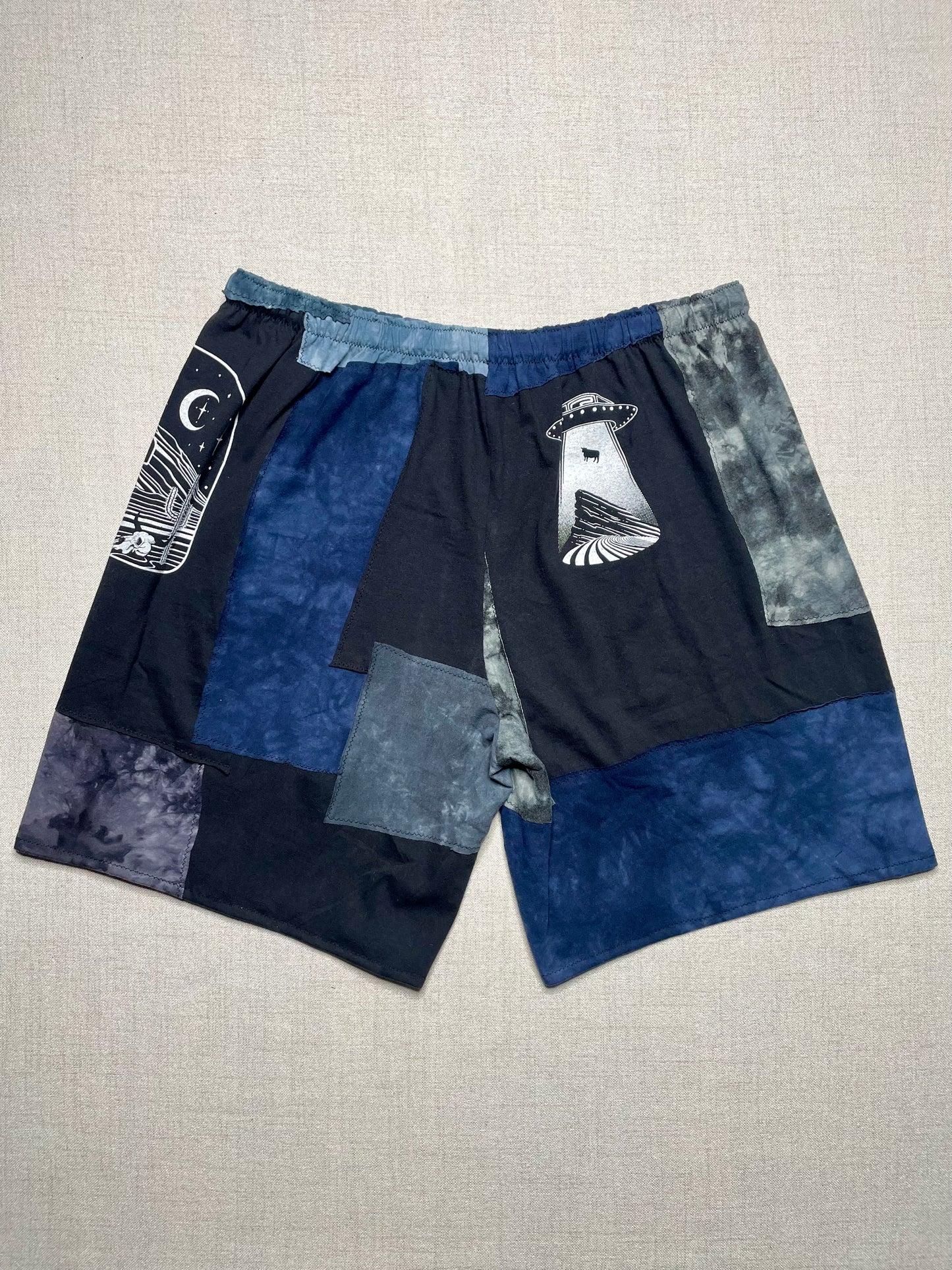 Patchwork Shorts - 35” Elastic - Long L/XL