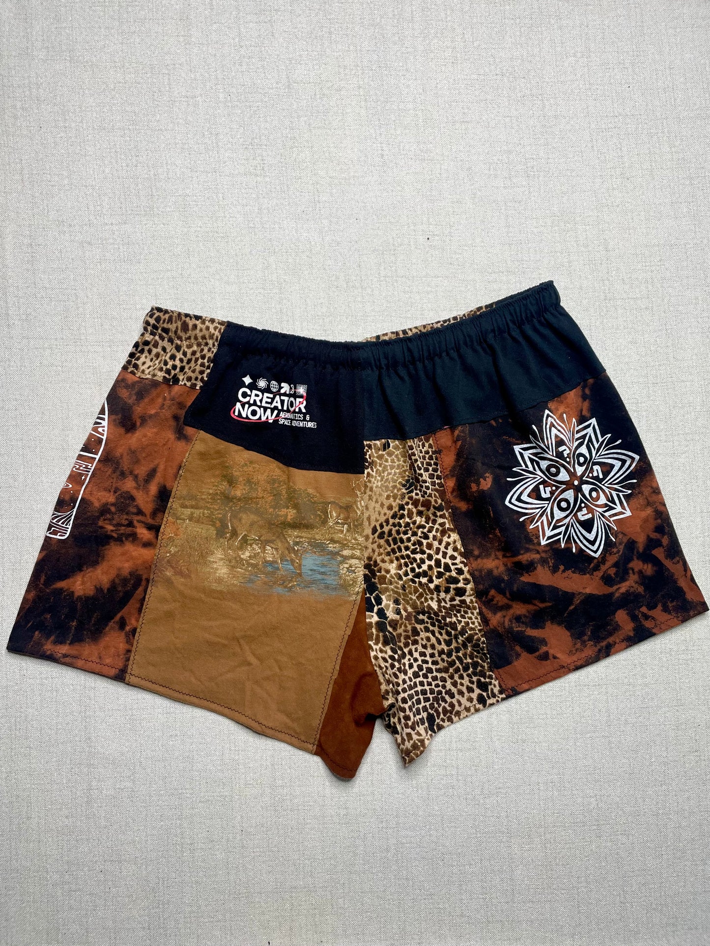 Patchwork Shorts - 35” Elastic - Short XL/2X