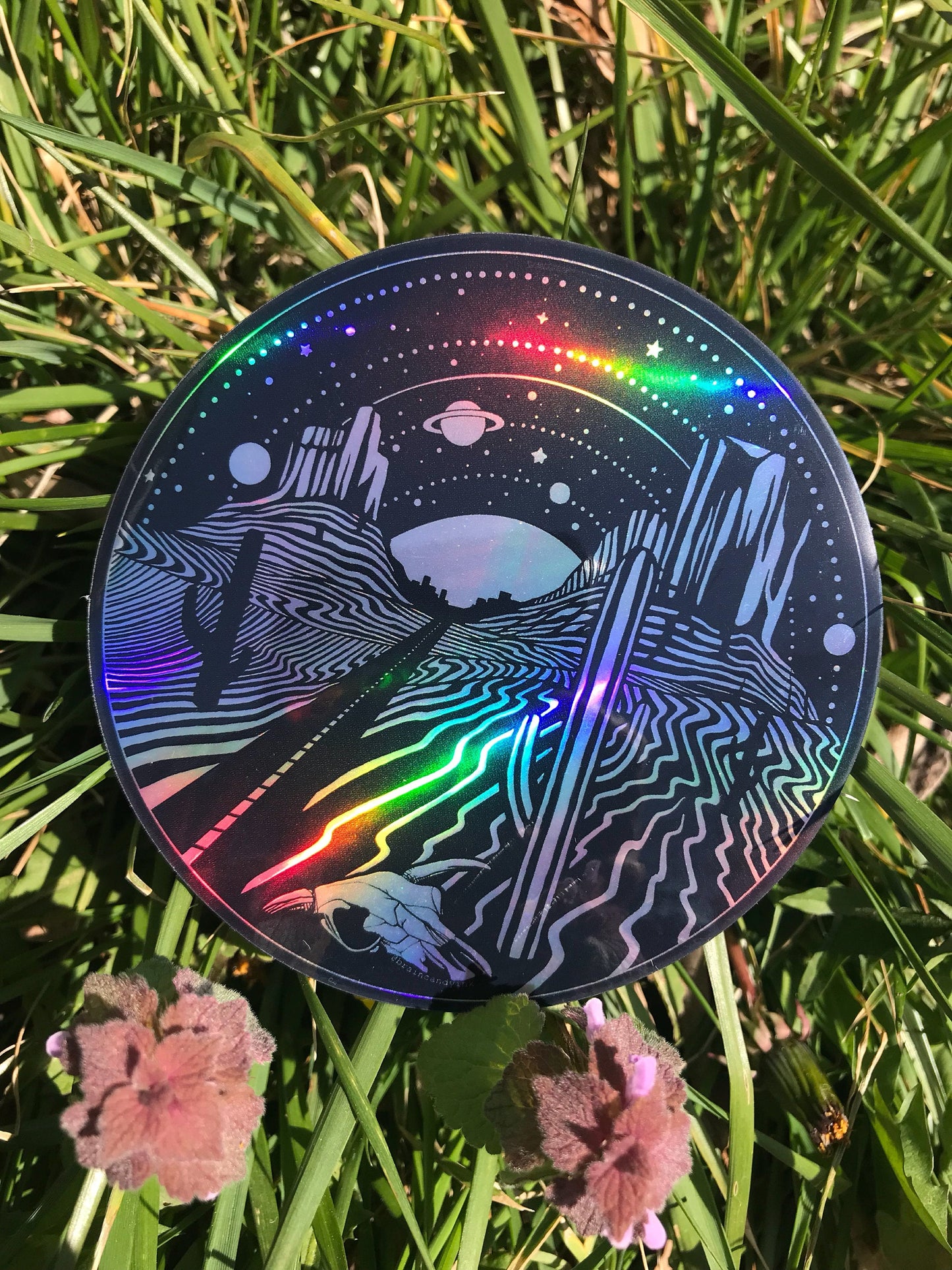 Dark Desert Highway Holographic Sticker