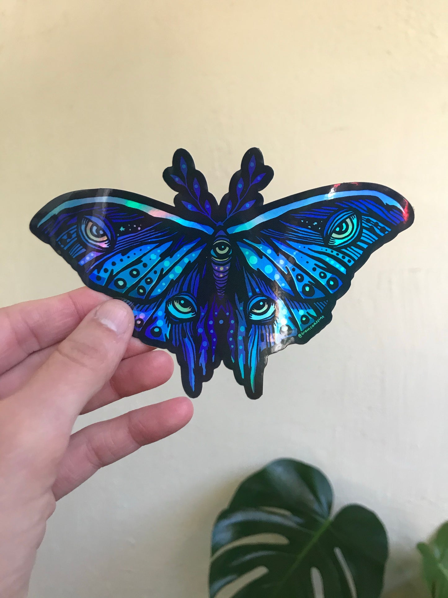 Moth Holographic Sticker