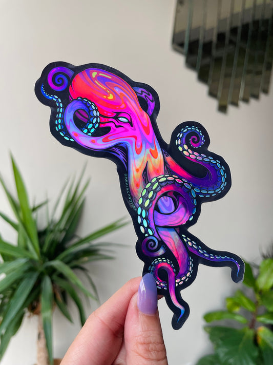 Octopus Holographic Sticker