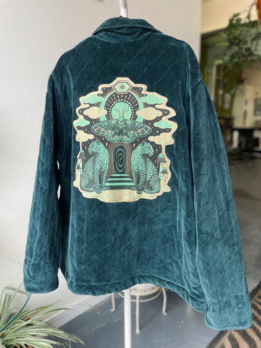 Glow in the Dark Quilted Velvet Jacket 3x