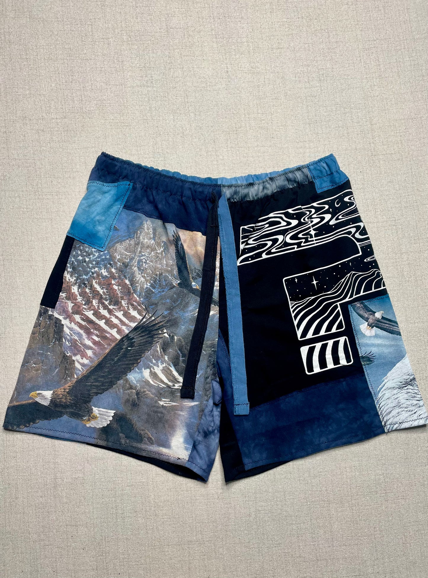 Patchwork Shorts - 32” Elastic - Long M/L