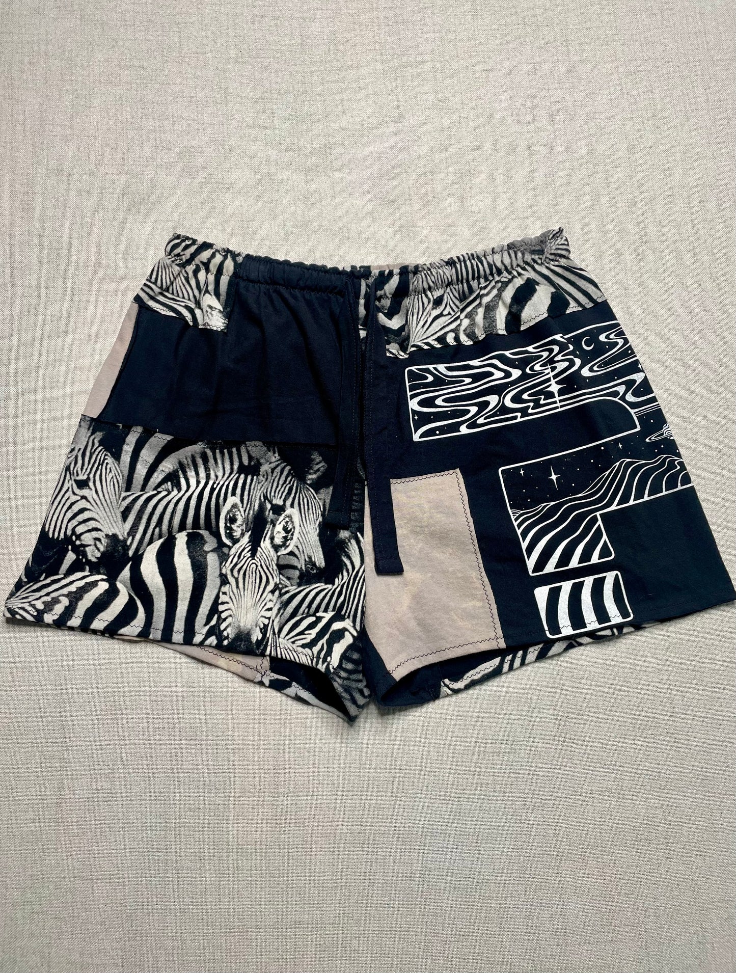 Patchwork Shorts - 30” Elastic - Short