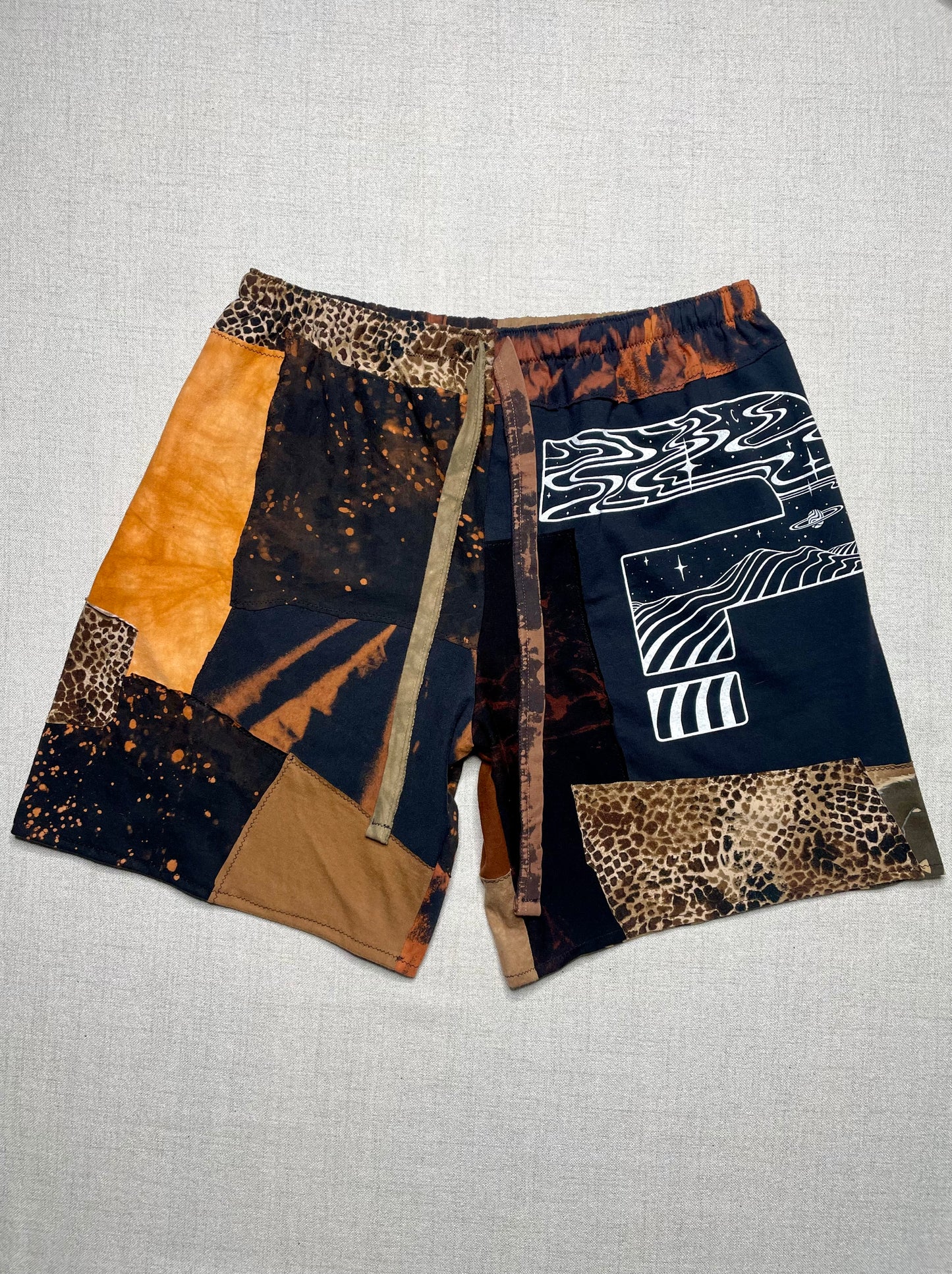 Patchwork Shorts - 35” Elastic - Long L/XL