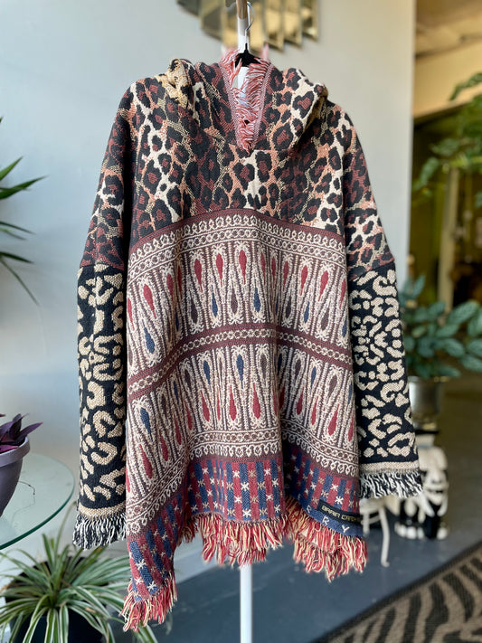 Leopard Poncho XXL