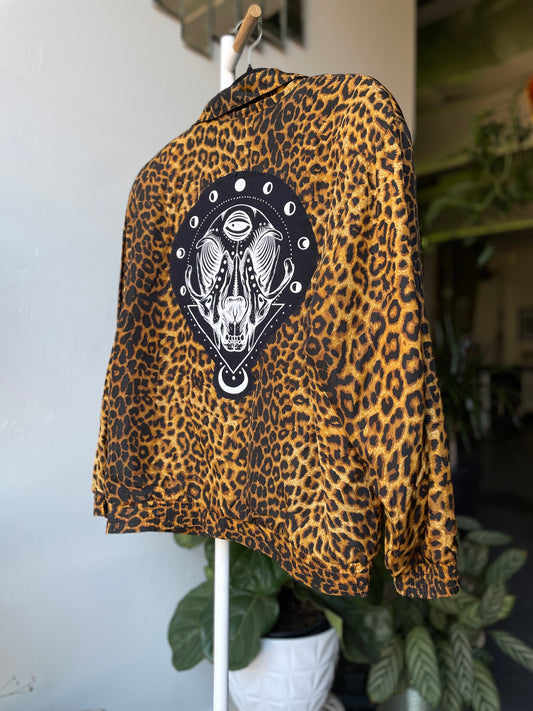 Cat Skull Cheetah Windbreaker Medium