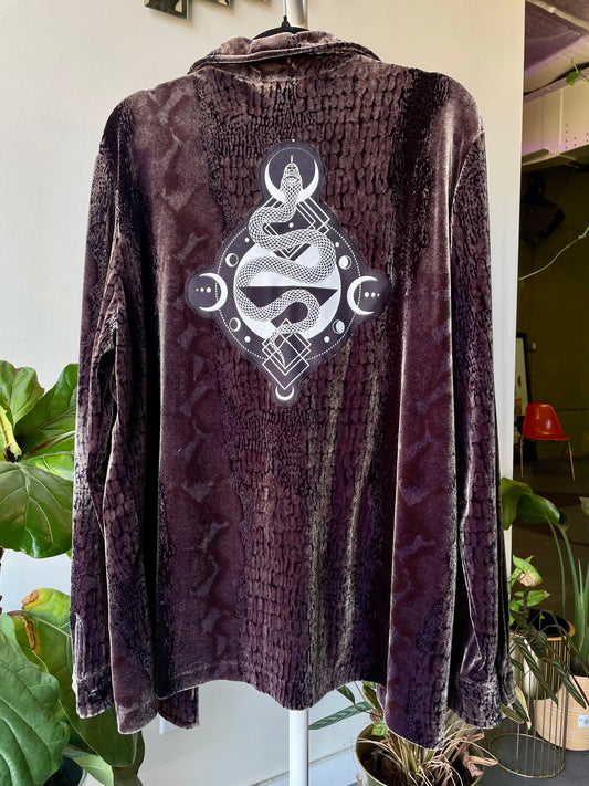 Velvet Snake Button Up Large