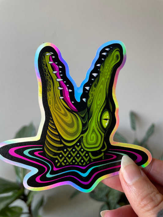 Holographic Alligator Sticker