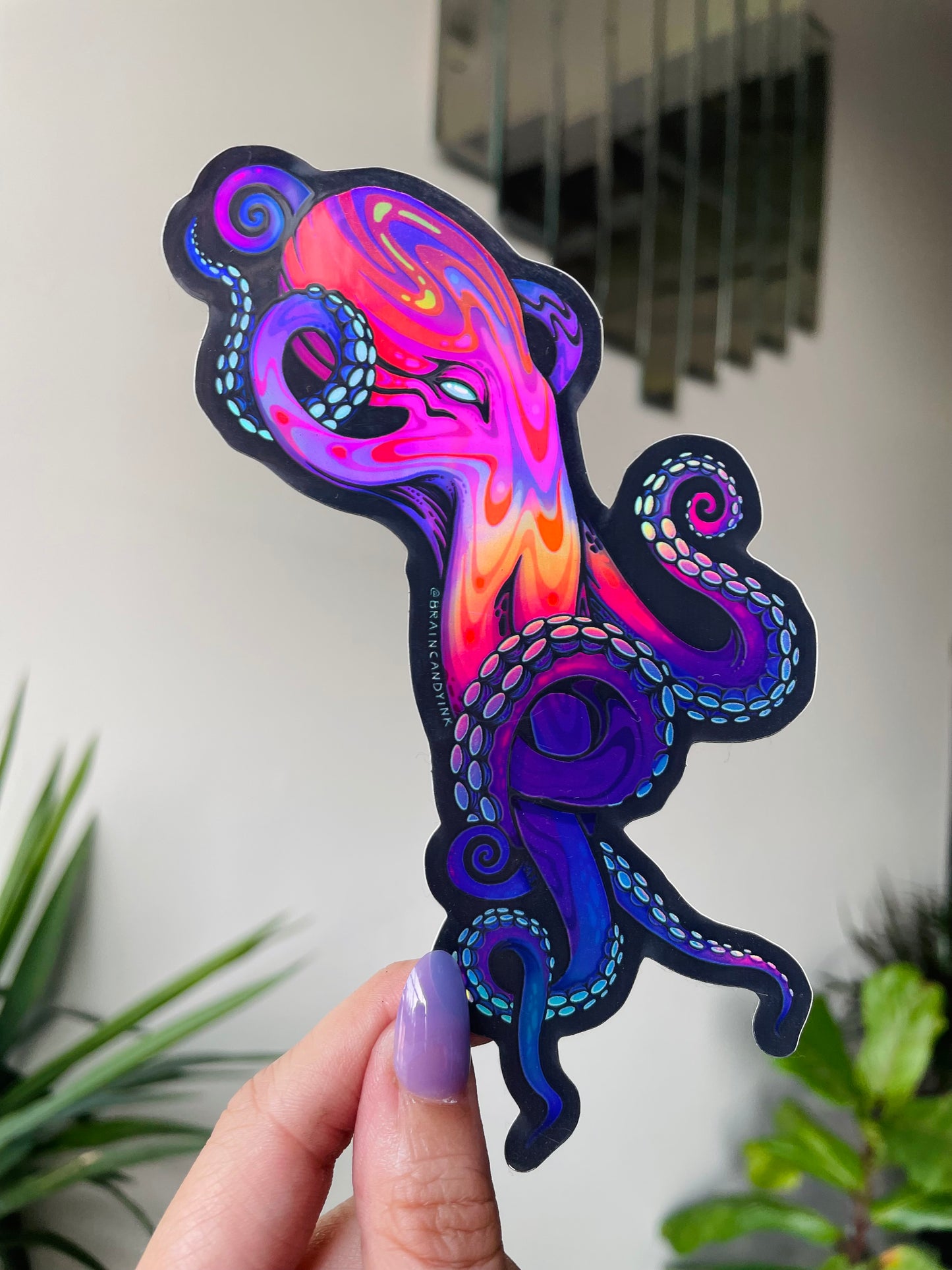 Octopus Holographic Sticker