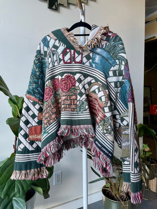 Tapestry Blanket Crop Poncho