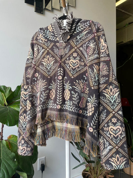 Tapestry Blanket Crop Poncho