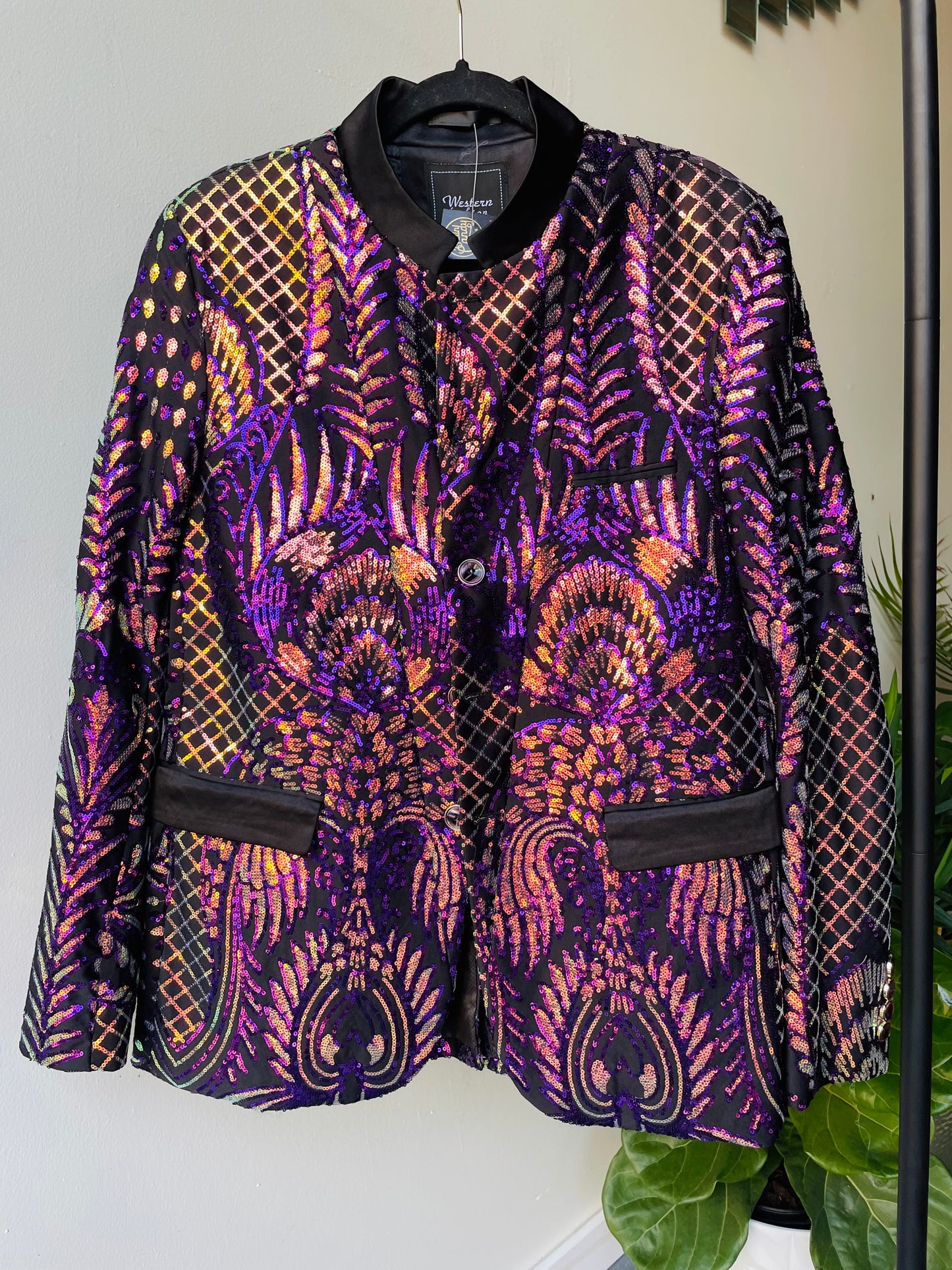 Purple Pink Sequin Snake Blazer