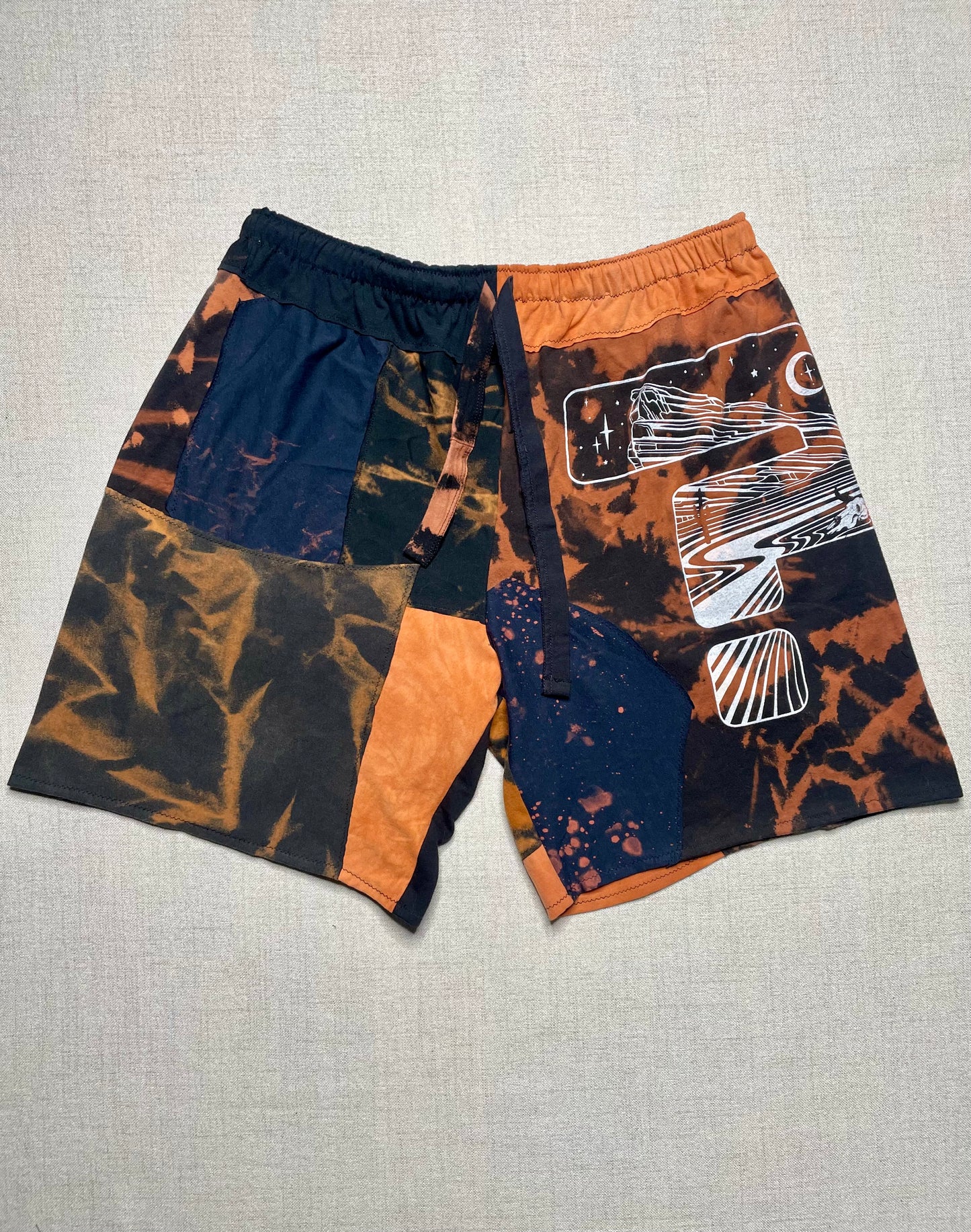 Patchwork Shorts - 35” Elastic - Long L/XL