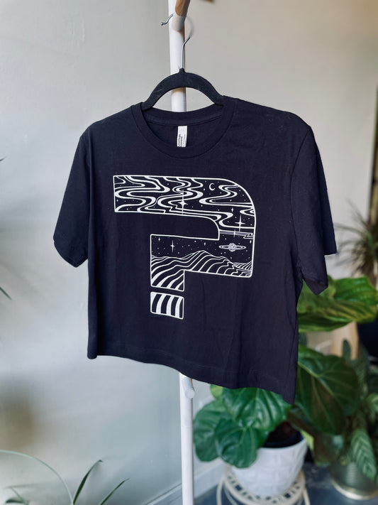 Tipper Question Mark Crop Tee White Version