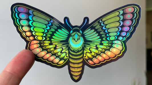 Holographic Moth Sticker