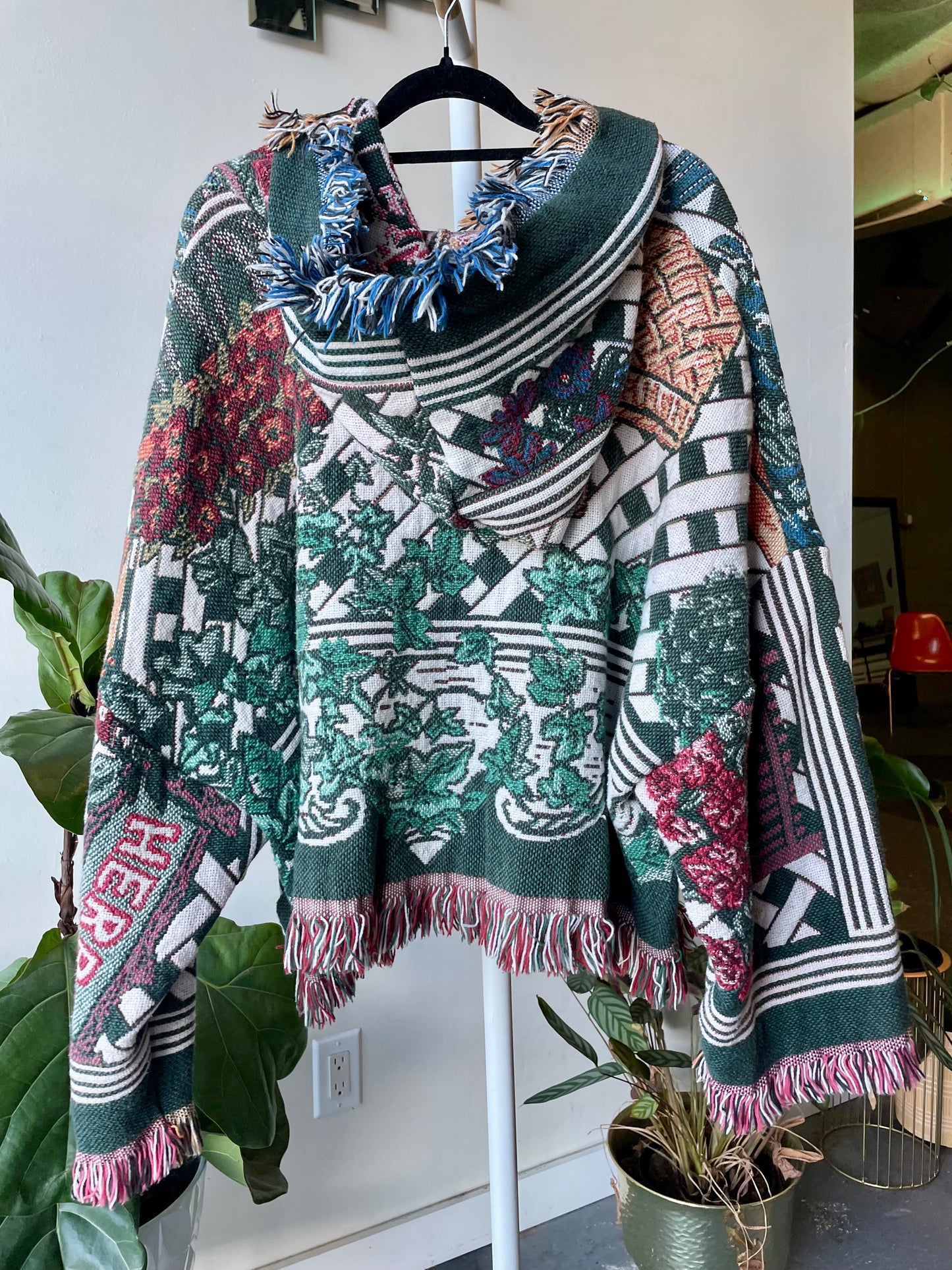 Tapestry Blanket Crop Poncho