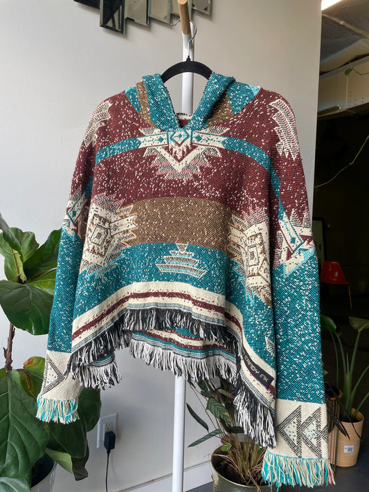 Tapestry Blanket Crop Poncho