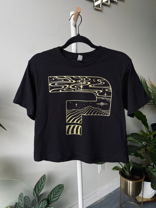 Tipper Question Mark Mandala Crop Tee
