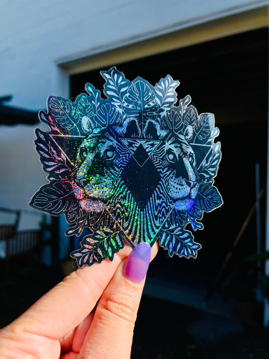 Glitter Tiger Sticker