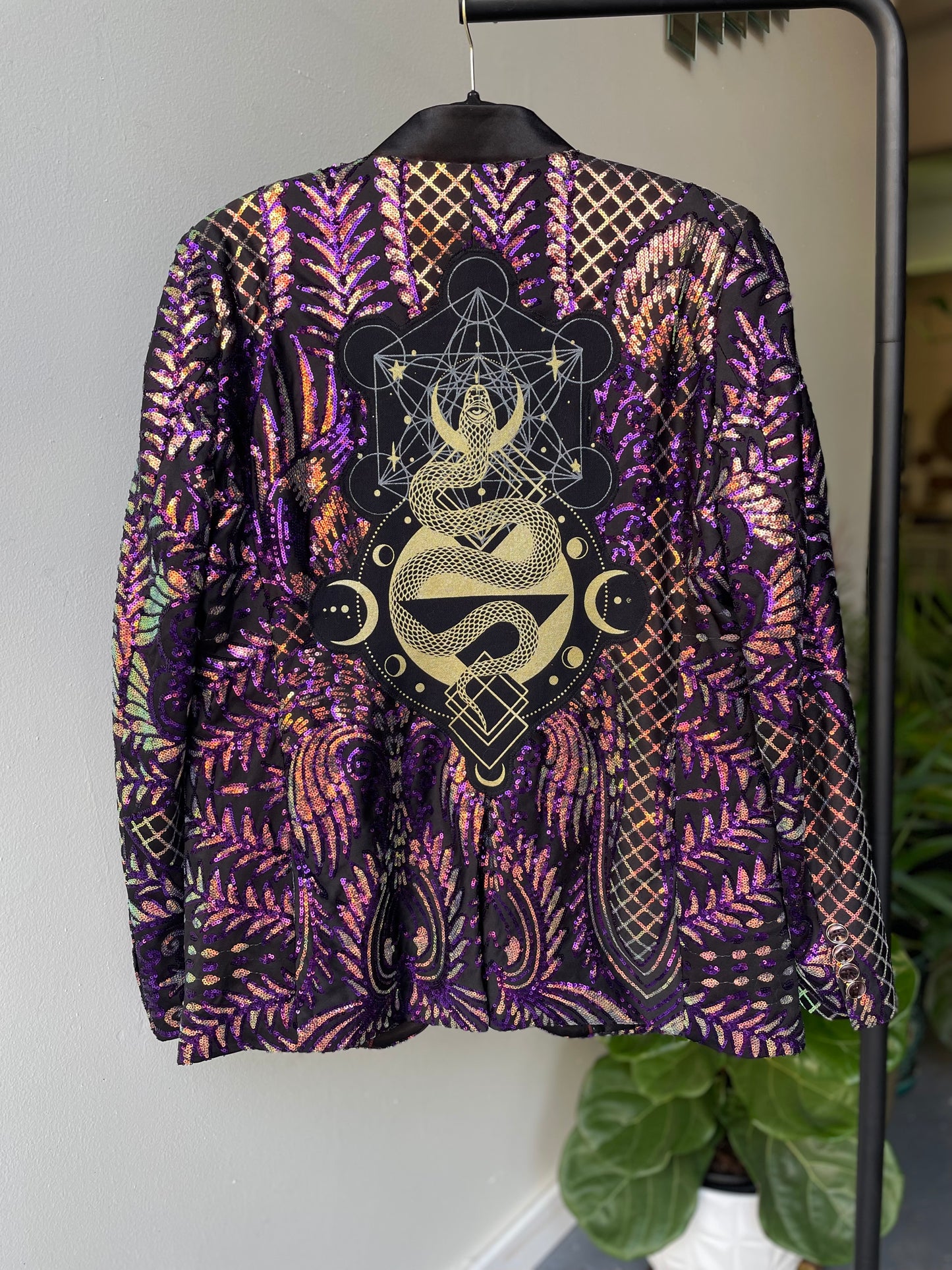 Purple Pink Sequin Snake Blazer
