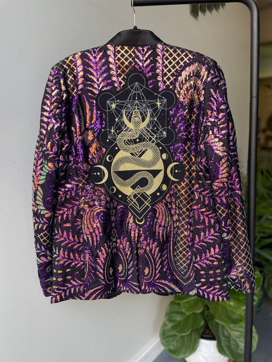 Purple Pink Sequin Snake Blazer