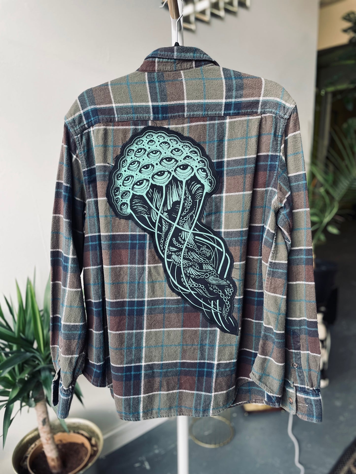Glow in the Dark Jellyfish Flannel Medium