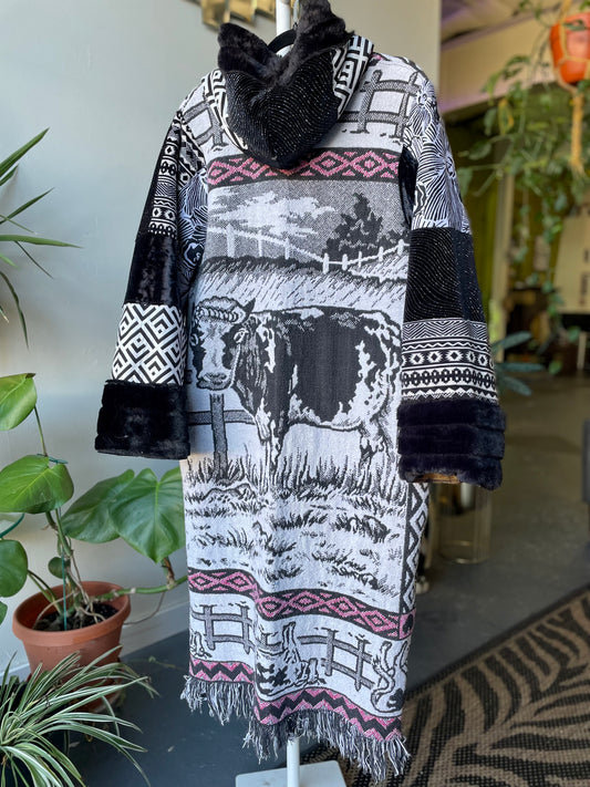 Tapestry Blanket Coat Small/medium