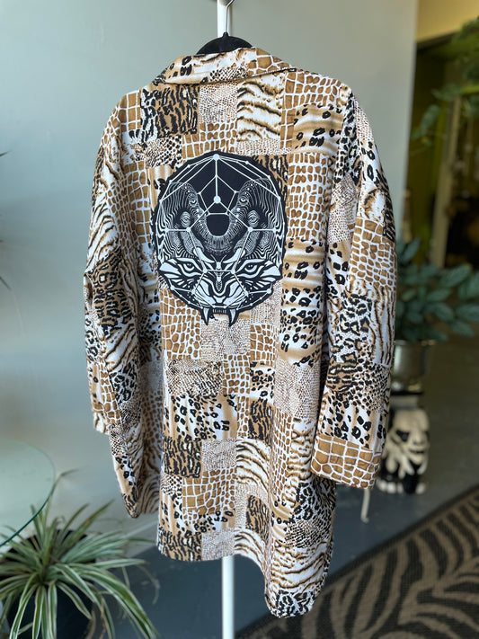 Animal Print Button Up 3x