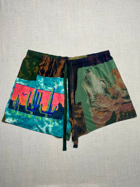 Patchwork Shorts - 35” Elastic - Short XL/2X