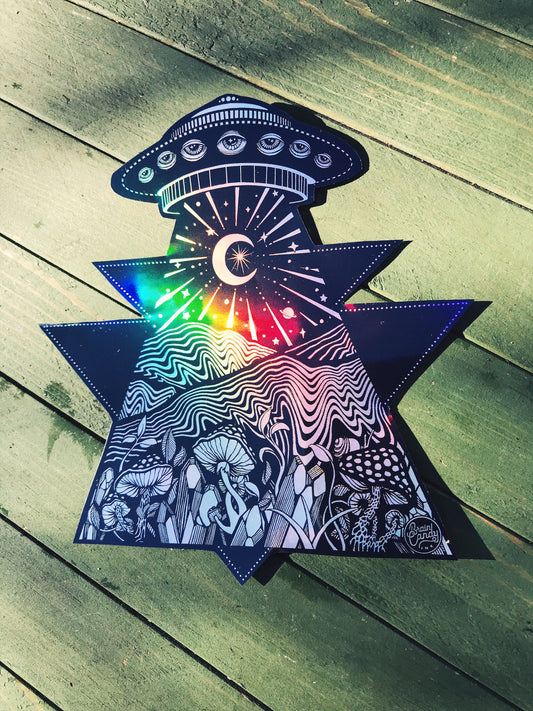 UFO Holographic Sticker