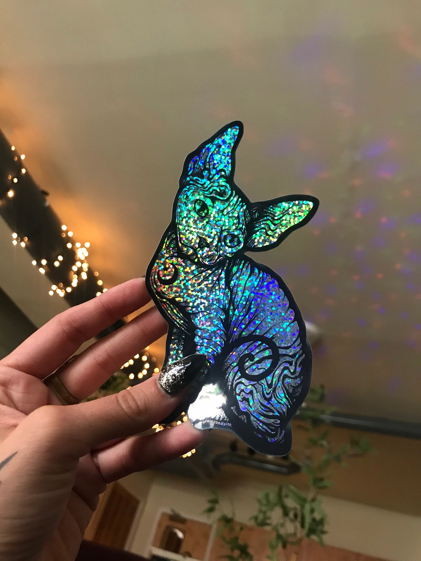 Sphynx Cat Limited Edition Holographic Glitter Sticker