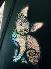 Load image into Gallery viewer, Sphynx Cat Limited Edition Holographic Glitter Sticker
