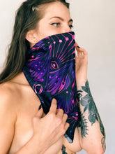 Load image into Gallery viewer, Moth Purple Bandana - 22&quot; X 22&quot; Bandana - Face Mask - Limited Edition
