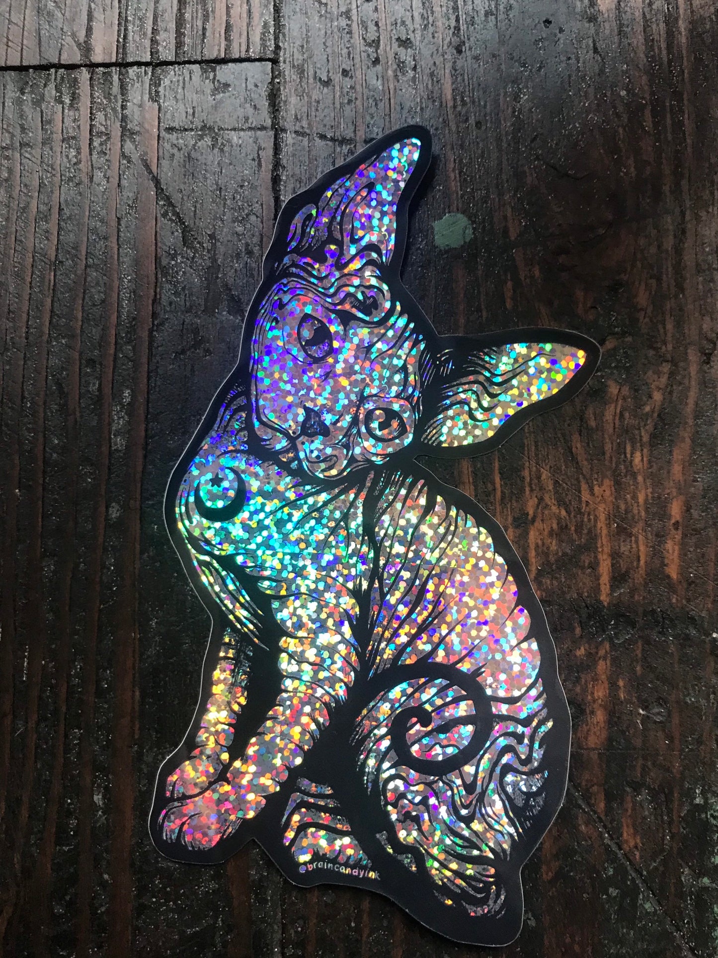 Sphynx Cat Limited Edition Holographic Glitter Sticker