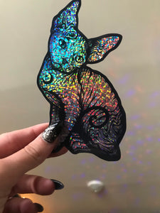 Sphynx Cat Limited Edition Holographic Glitter Sticker