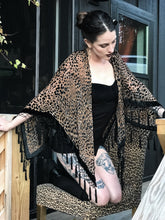 Load image into Gallery viewer, Velvet Burnout Cheetah Poncho
